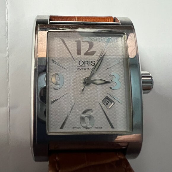 Oris Miles Rectangular Stainless Steel Watch; silver dialand hardly worn - Picture 6 of 7